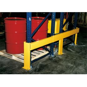 Adjustable rack guard rail comes with steel mounting plates.